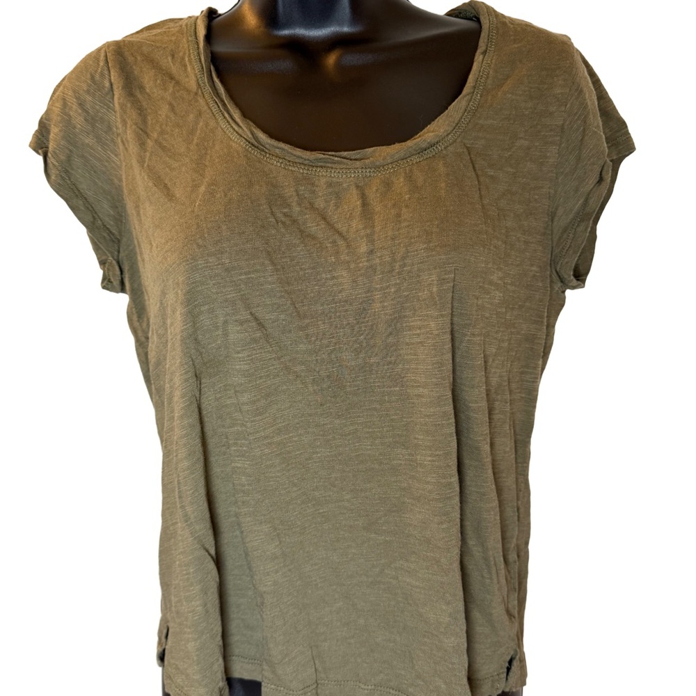 Casual Olive Short Sleeve Tee for Women